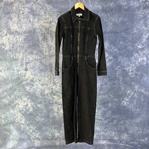 Etica Black Denim Coverall Jumpsuit Sz M